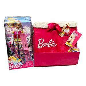 Barbie Doll Set I Can Be Skier and Winter Wonderland Ski Accessory Case New 2011